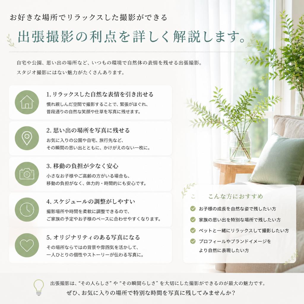 出張撮影の魅力