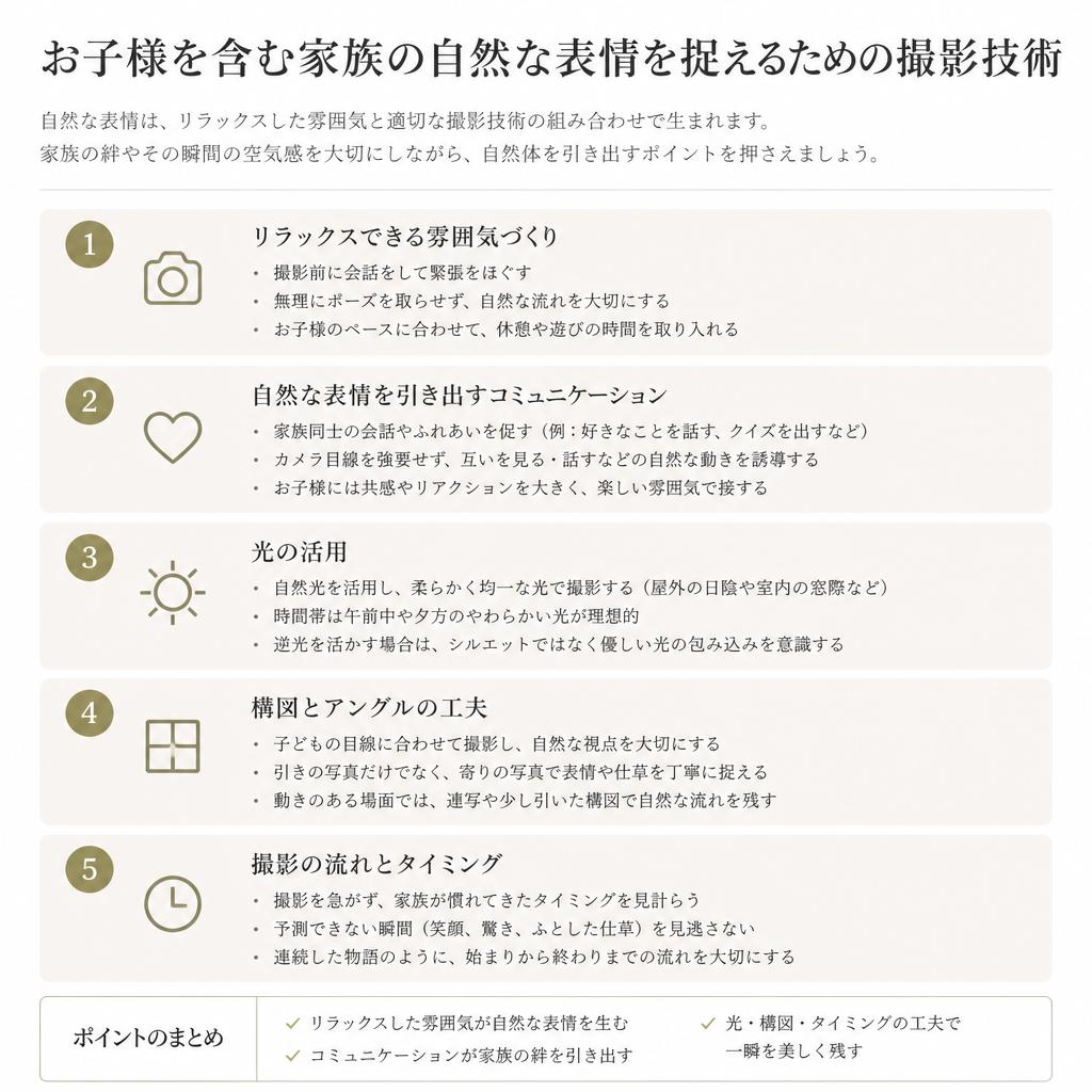 自然な笑顔を引き出す撮影技法