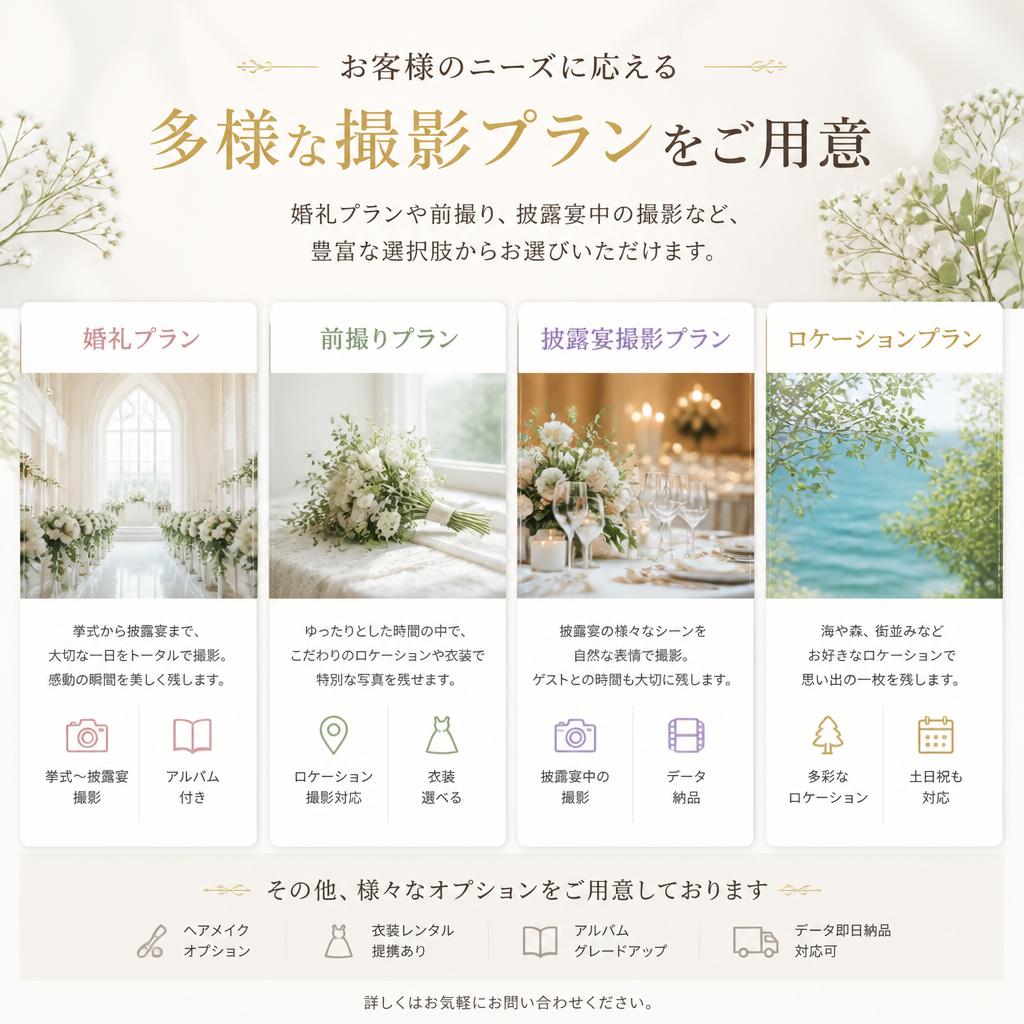 ウェディング撮影プランのご紹介